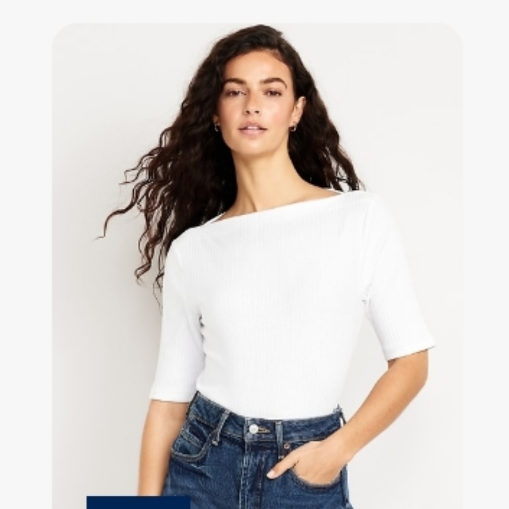Old Navy Ribbed White T-Shirt